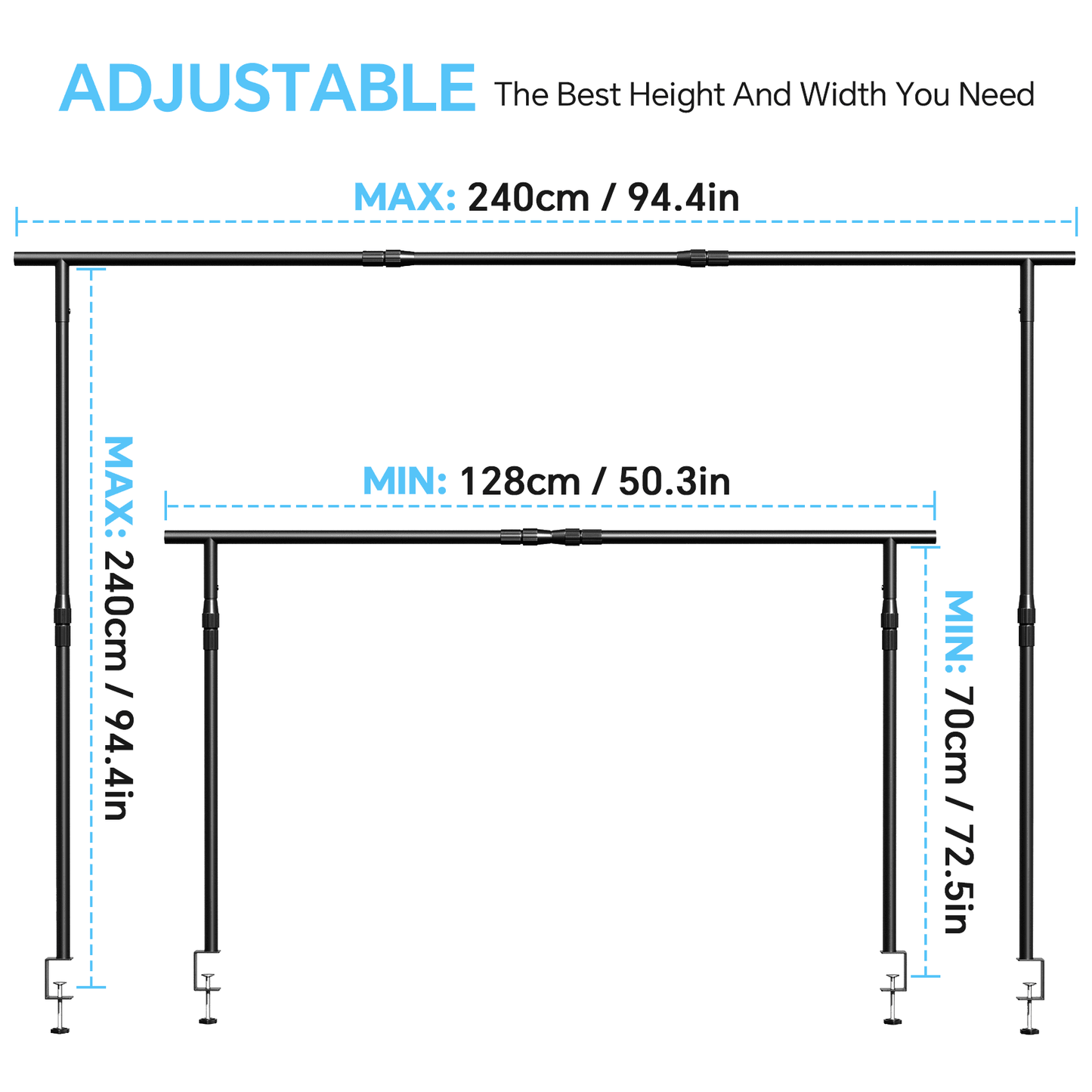 JOZ Adjustable Over the Table Rod Stand for Party Centerpiece Birthday Decoration