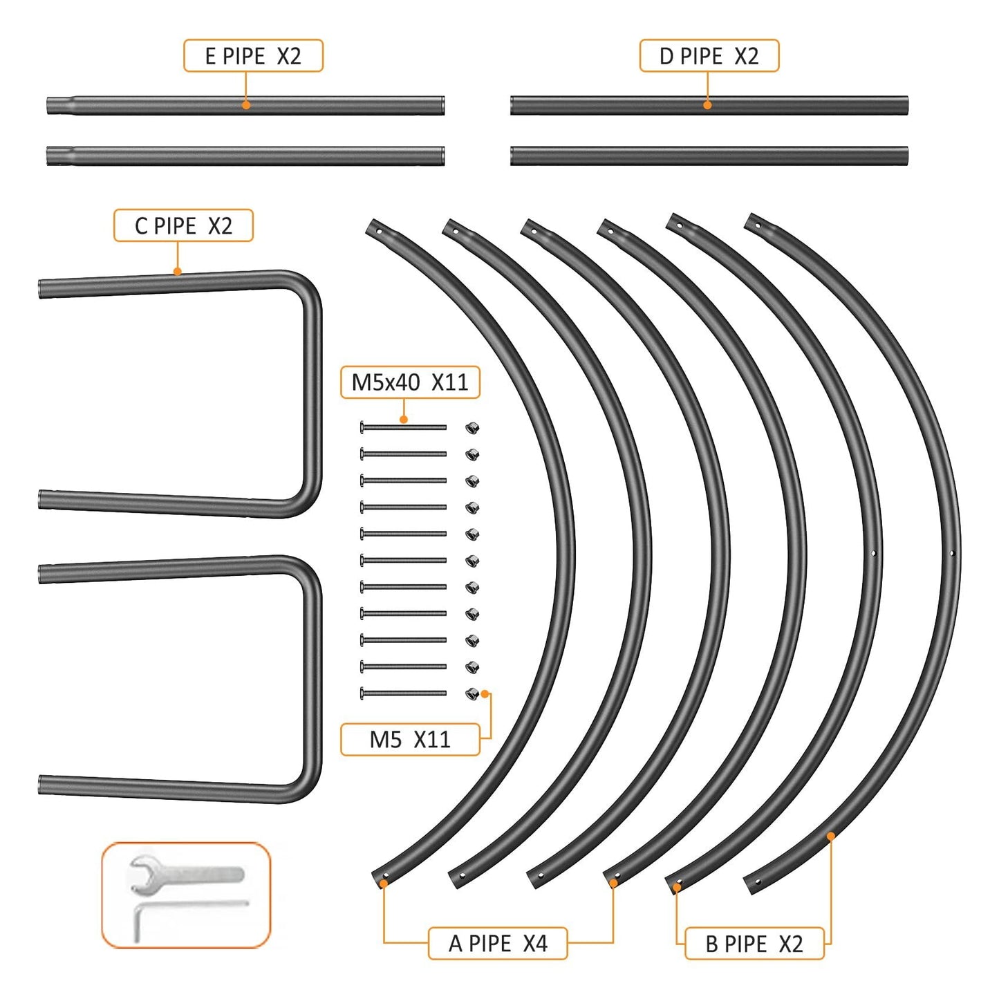 JOZ 30/41 inch Firewood Rack - Indoor/Outdoor Log Holder for Neat and Easy Wood Storage - Sturdy Tubular Steel Design for Patio, Deck, and Fireplace Pit