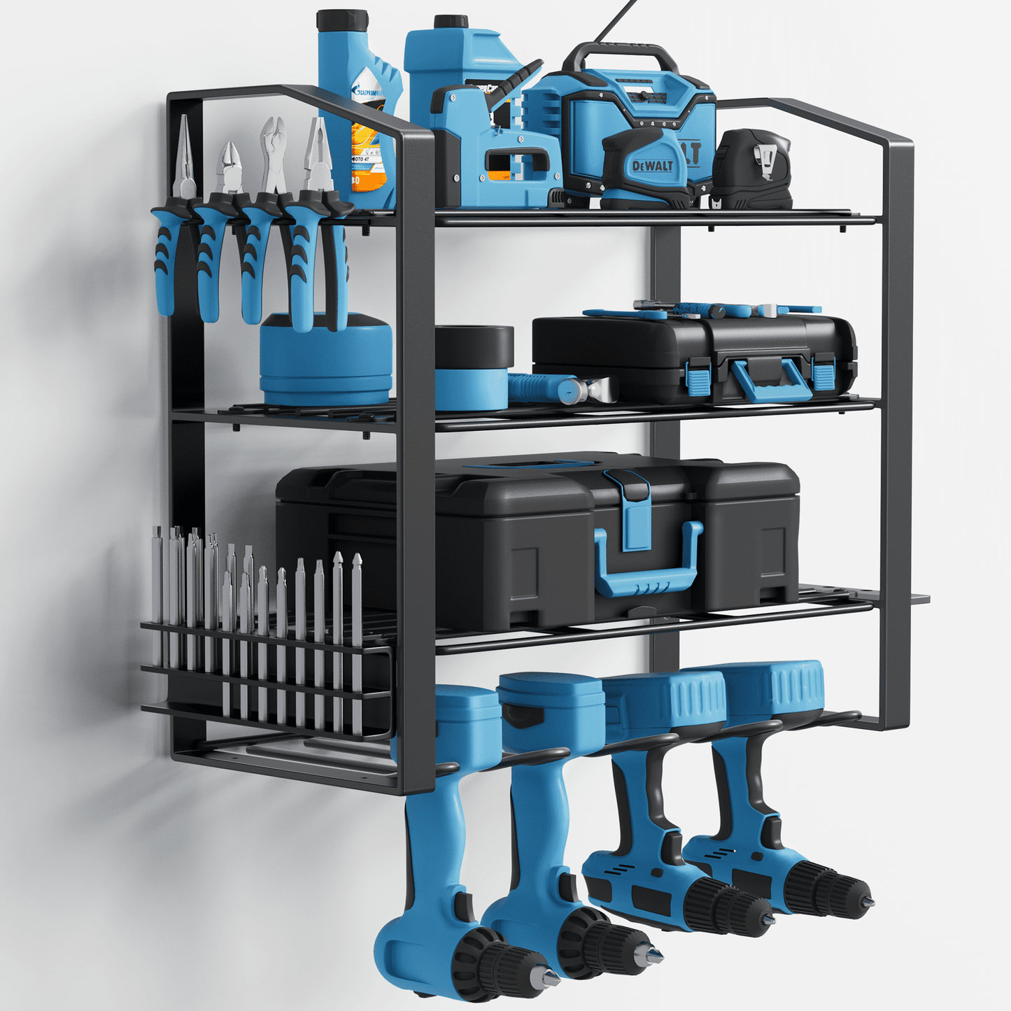 JOZ Power Tool Organizer Rack TR01 Garage Organizer Wall Storage, 16.6" x 7.8" x 15.1"