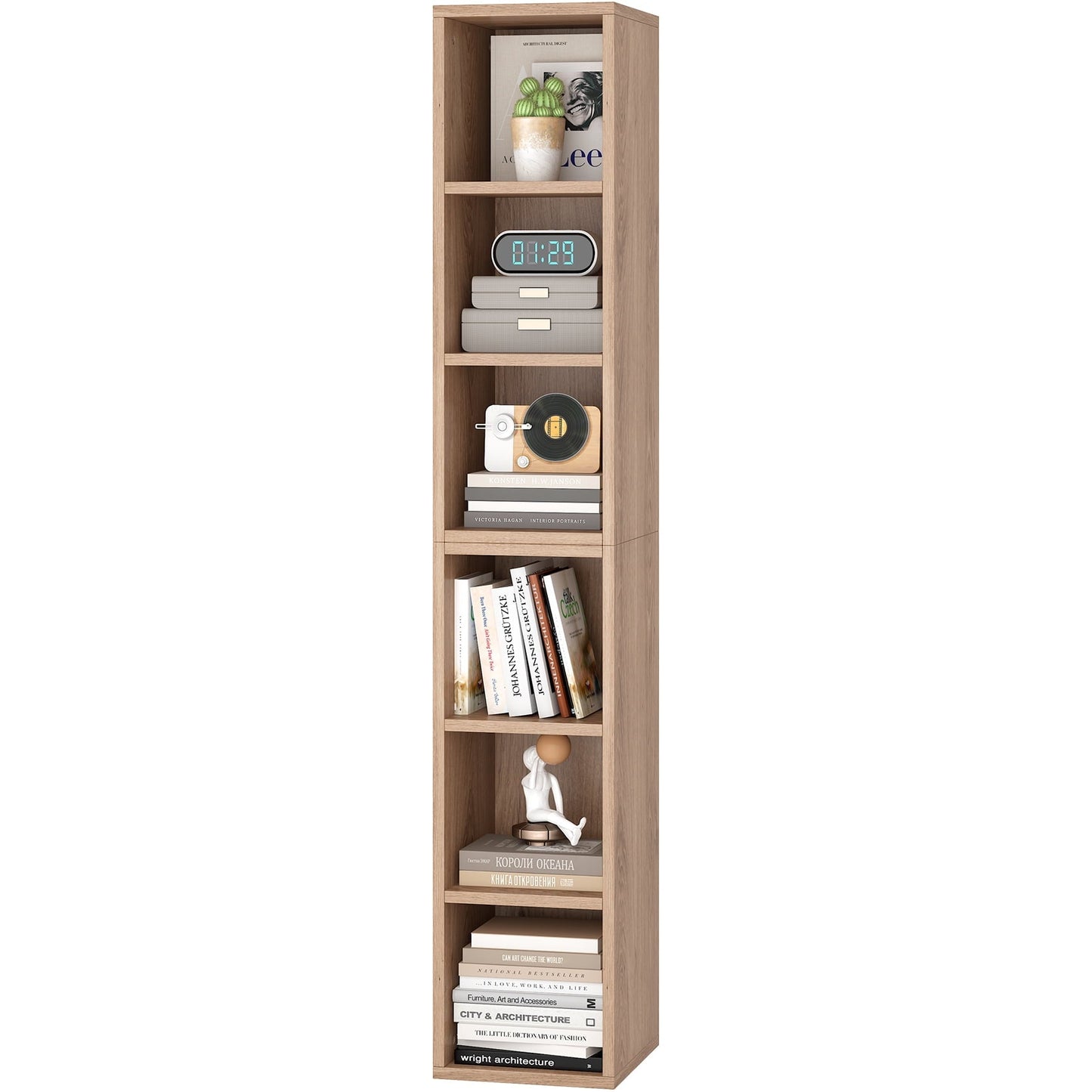 JOZ 6-Tier Open Bookcase and Bookshelf: Stylish Freestanding Display Storage for Bedroom, Living Room, and Office