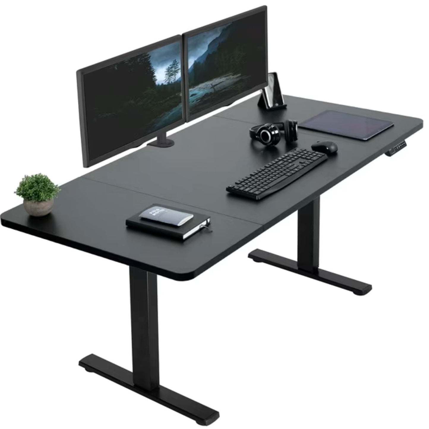 Mr IRONSTONE Electric Desk - Adjustable Height Sit-Stand Workstation Black